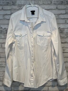 Calvin Klein Jeans White pearly snaps  Shirt - XXL women